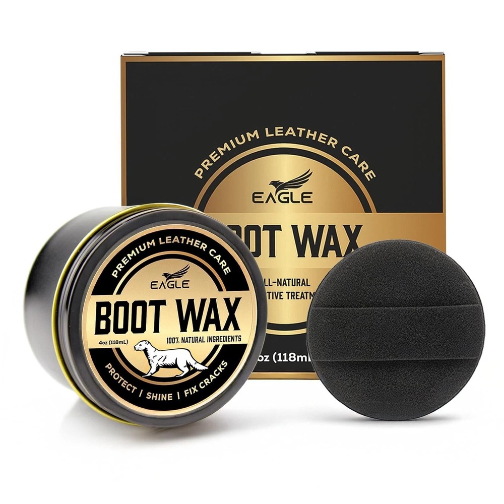 Eagle Boot Wax Premium Leather Care 4oz - Waterproof Prevent Nourish & Protect‎